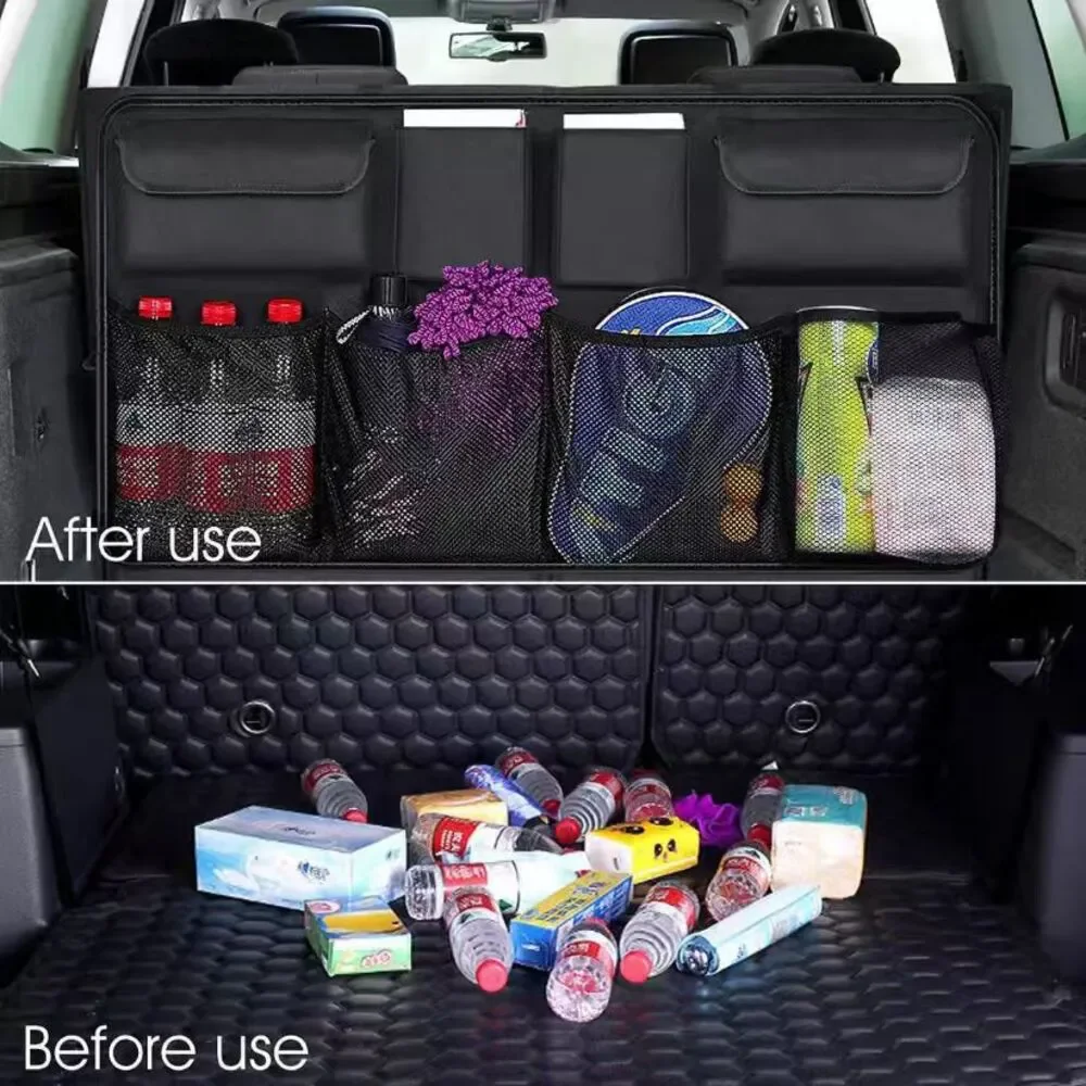 Universal Multi-Pocket Car Rear Seat Storage Bag, Trunk Hanging Organizer